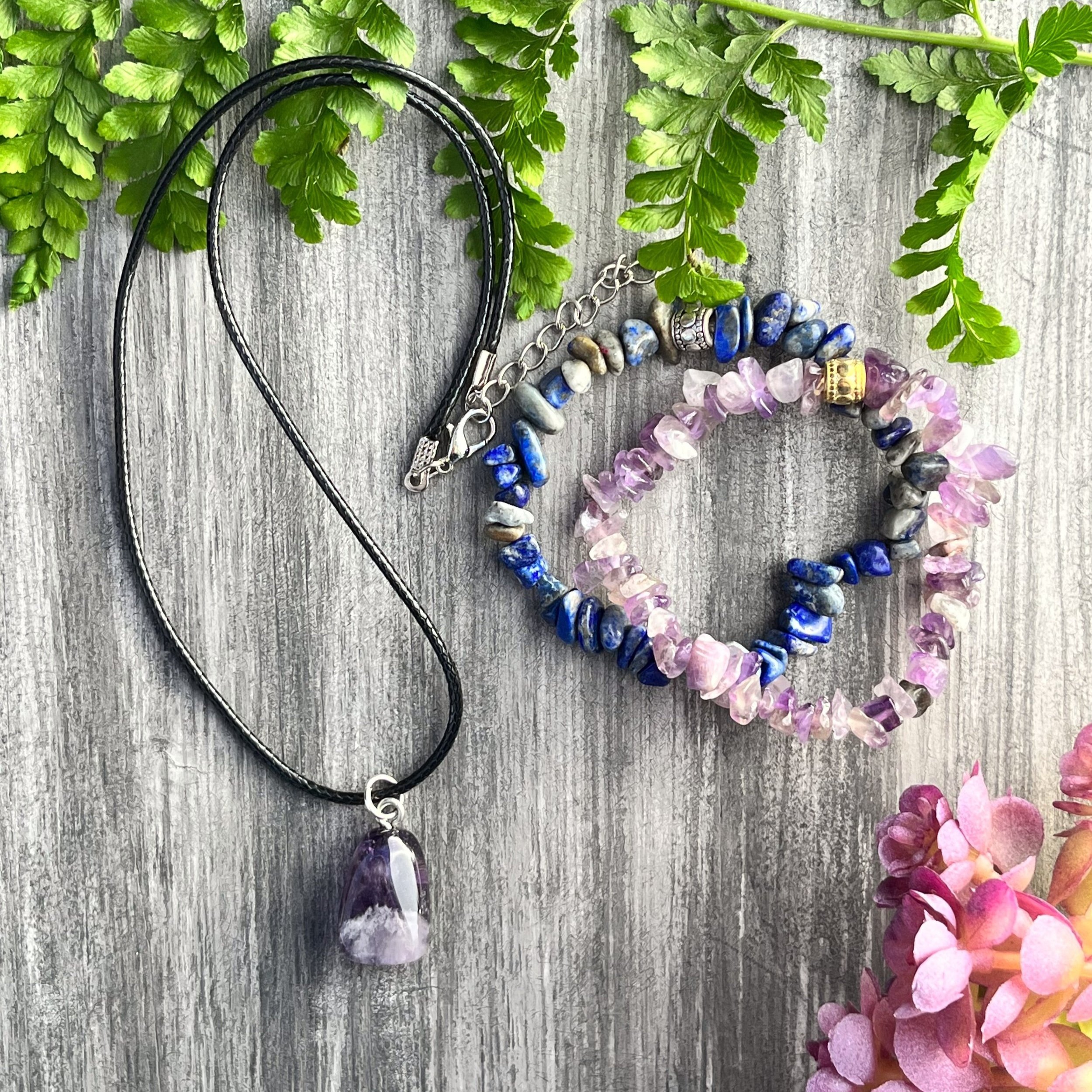 ハンドメイド♡necklace天然石set Natural Healing Gems